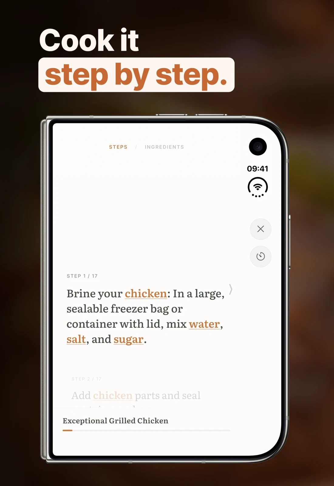 Cooking mode on the closed iPhone Duo.